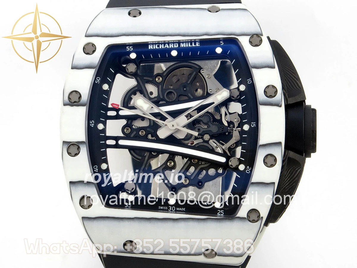 Richard Mille AVF RM061 White NTPT Black Inner Bezel Black Rubber Strap Vaucher RMUL2 Free Sprung (Mod) - Image 2