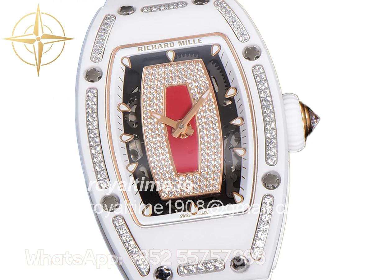 Richard Mille RM 007 Automatic Ladies White Ceramic Red Lips Diamond - Image 2