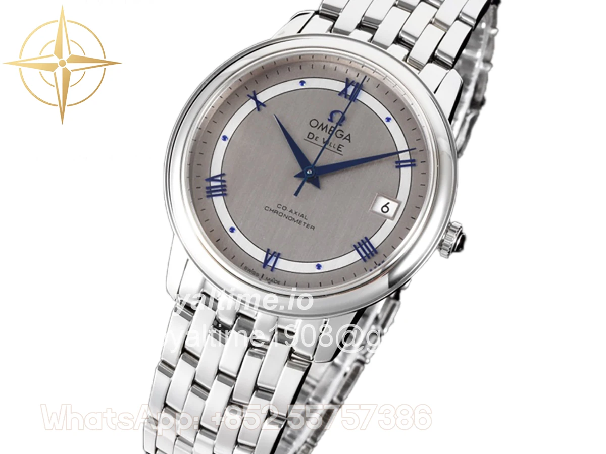 Omega De Ville Co-Axial Chronometer 36.8mm Silver Dial with Blue Marker in Steel on Bracelet - Image 2