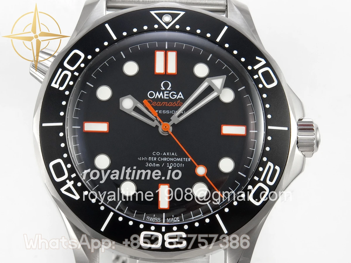 Omega Seamaster 300M Diver SS VSF Black/Orange Dial on SS Mesh Bracelet VS8806 - Image 2