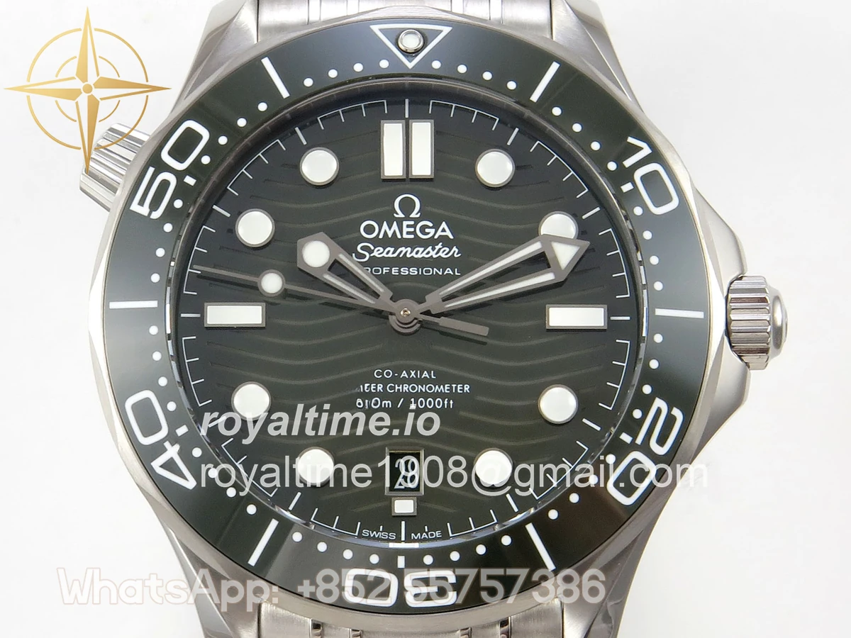 Omega Seamaster Diver 300M SS ORF Green Ceramic Green Dial on SS Bracelet OR8800 - Image 2