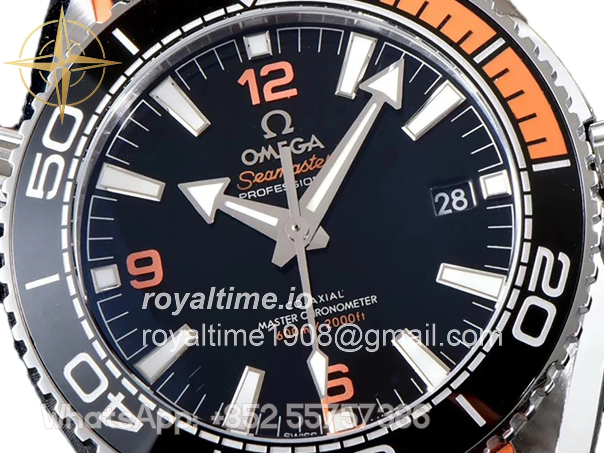 Omega Seamaster Planet Ocean 600M 43.5mm Black Dial in Steel on Leather Strap - Image 2