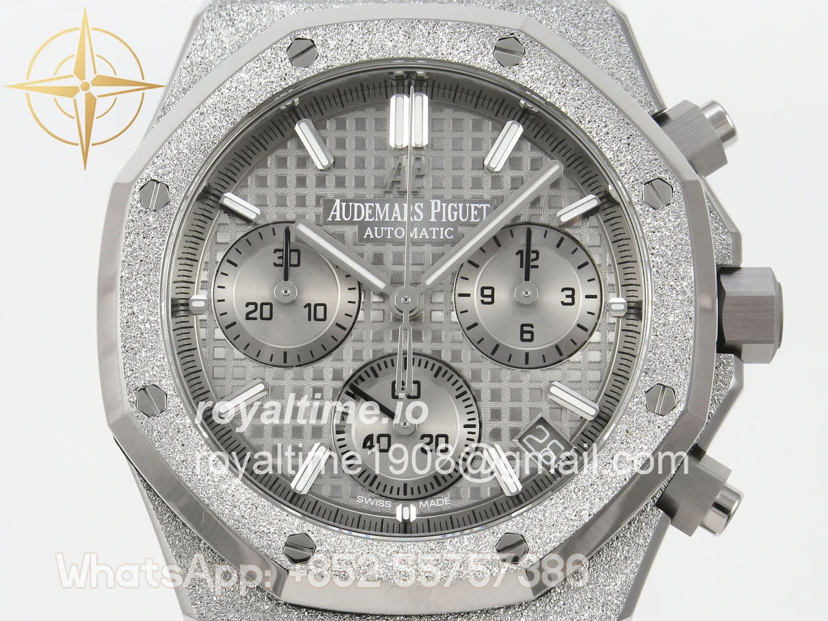 Audemars Piguet Royal Oak Chrono 26240 Frosted SS APSF Gray/Black Dial on Bracelet SA4401 V2 (Free Sprung) - Image 2