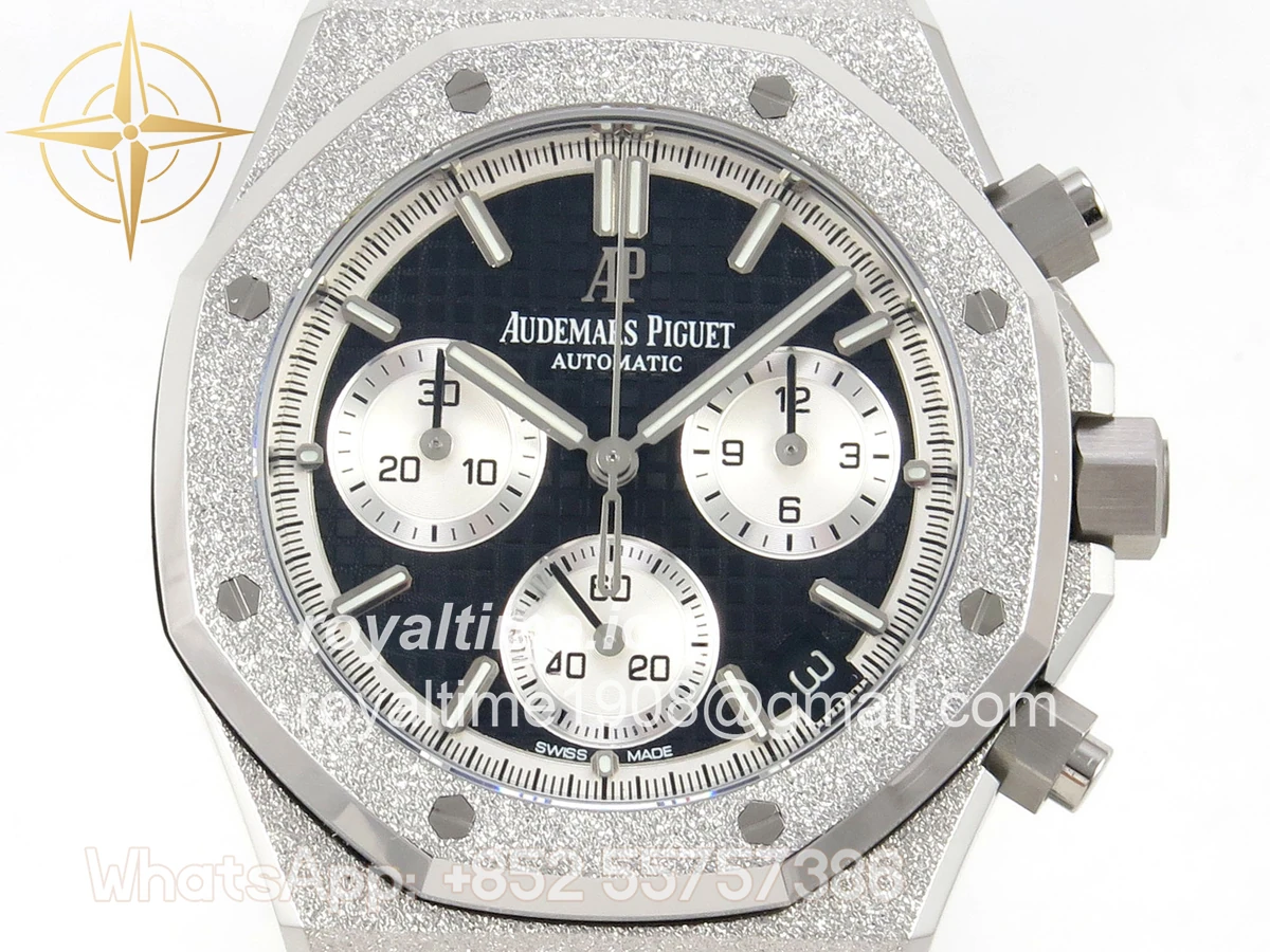 Audemars Piguet Royal Oak Chrono 26240 Frosted SS DDF Black/White Dial on SS Bracelet DD4401 - Image 2