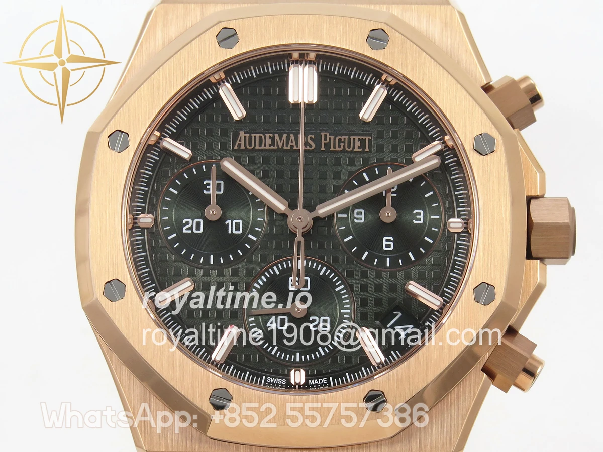 Audemars Piguet Royal Oak Chrono 26240 RG APSF Green Dial on RG Bracelet SA4401 - Image 2