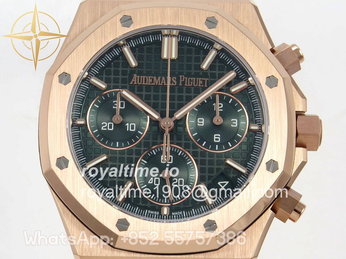Audemars Piguet Royal Oak Chrono 26240 RG DDF Green Dial on RG Bracelet DD4401 Gain Weight (SW Dial) - Image 2
