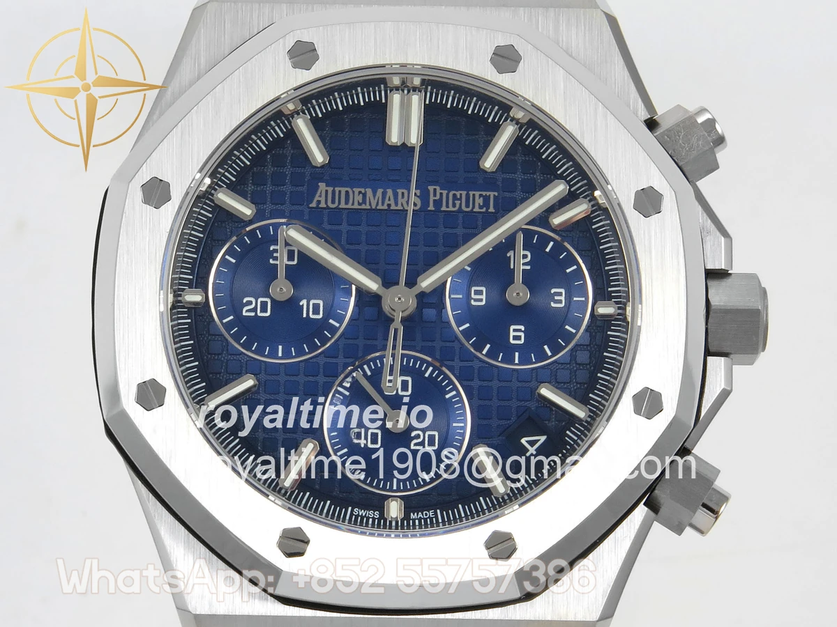Audemars Piguet Royal Oak Chrono 26240 RG DDF Blue Dial on SS Bracelet DD4401 Gain Weight (SW Dial) - Image 2
