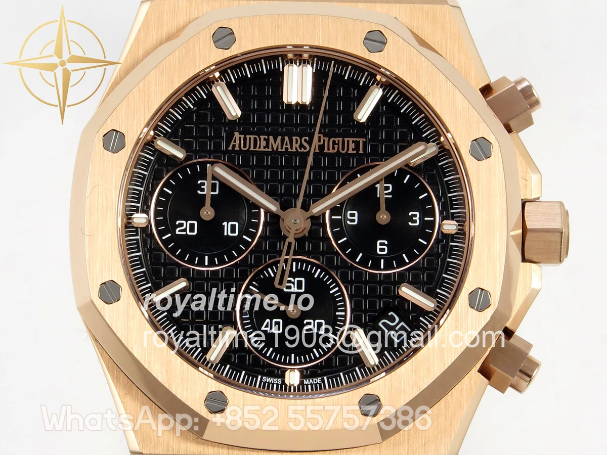 Audemars Piguet Royal Oak Chrono 26240 RG DDSF Black Dial on RG Bracelet DD4401 - Image 2