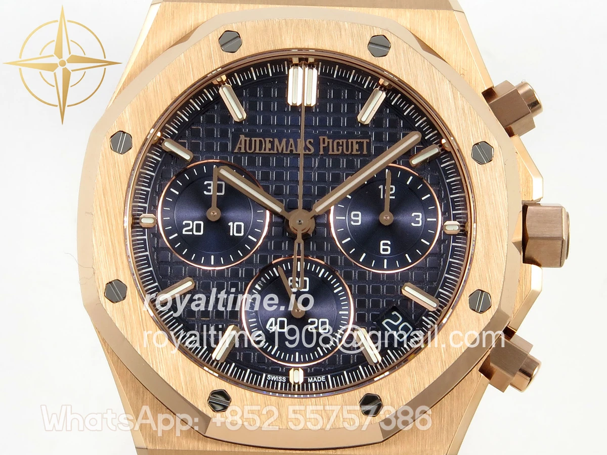 Audemars Piguet Royal Oak Chrono 26240 RG DDSF Blue Dial on RG Bracelet DD4401 - Image 2