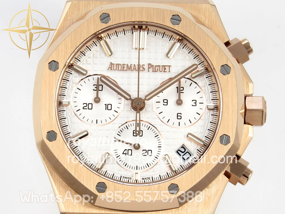 Audemars Piguet Royal Oak Chrono 26240 RG DDSF White Dial on RG Bracelet DD4401 - Image 2