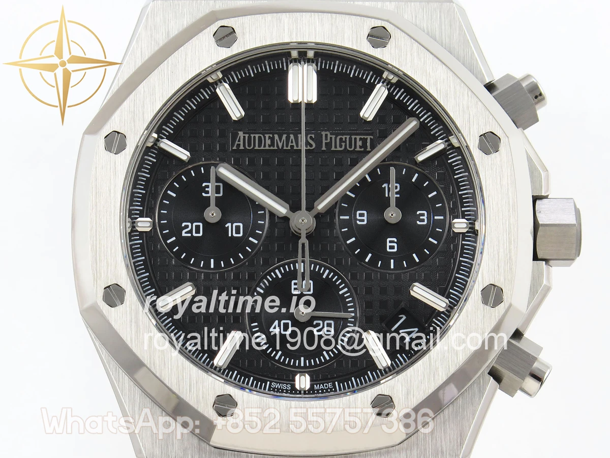 Audemars Piguet Royal Oak Chrono 26240 SS APSF Black Dial on SS Bracelet SA4401 V2 (Free Sprung) - Image 2