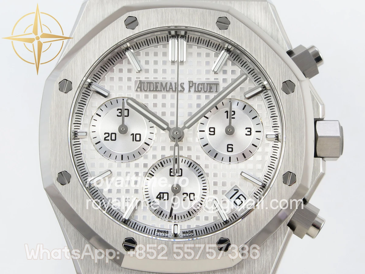 Audemars Piguet Royal Oak Chrono 26240 SS APSF Silver Dial on SS Bracelet SA4401 V2 (Free Sprung) - Image 2