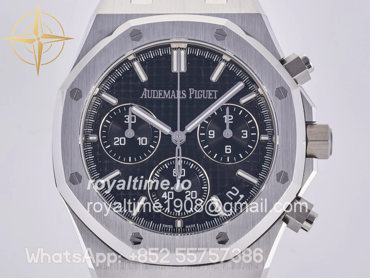 Audemars Piguet Royal Oak Chrono 26240 SS DDF Black Dial on Black Rubber Strap DD4401 (50th Anniversary) - Image 2