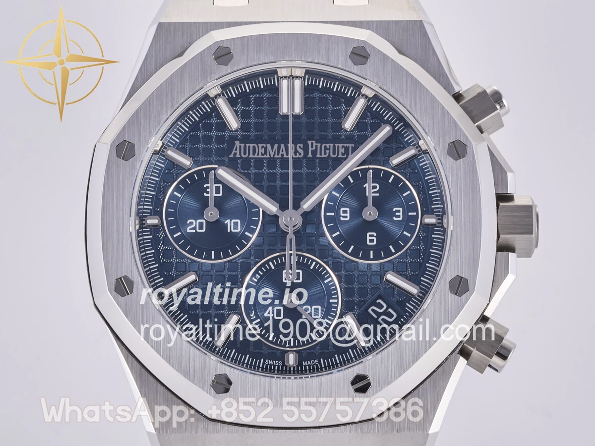Audemars Piguet Royal Oak Chrono 26240 SS DDF Blue Dial on Blue Rubber Strap DD4401 (50th Anniversary) - Image 2