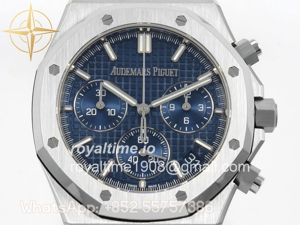 Audemars Piguet Royal Oak Chrono 26240 SS DDF Blue Dial on SS Bracelet DD4401 (SW Dial) V2 - Image 2