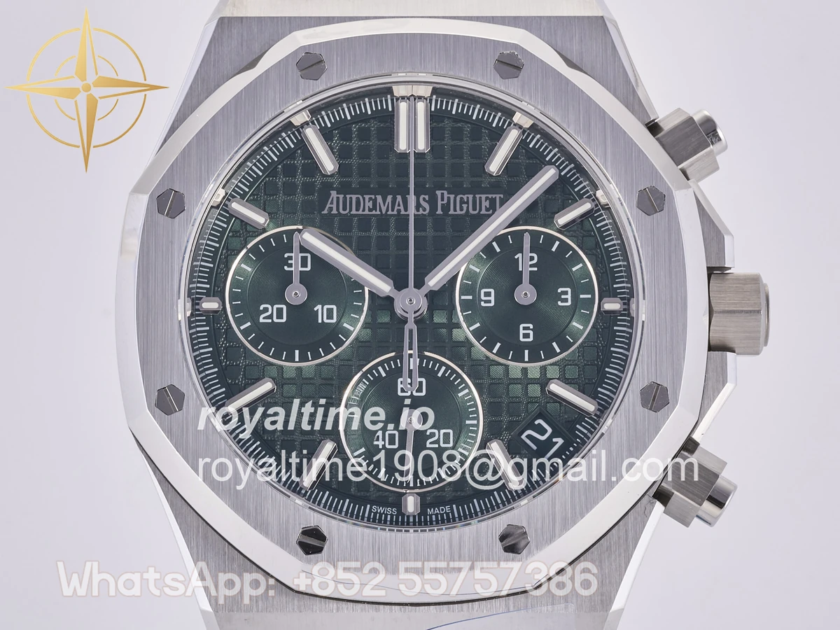 Audemars Piguet Royal Oak Chrono 26240 SS DDF Green Dial on SS Bracelet DD4401 (50th Anniversary) - Image 2