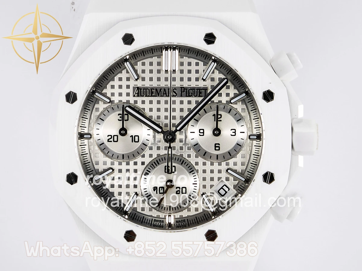 Audemars Piguet Royal Oak Chrono 26240 White Ceramic APSF Black Dial On White Ceramic Bracelet SA4401 - Image 2