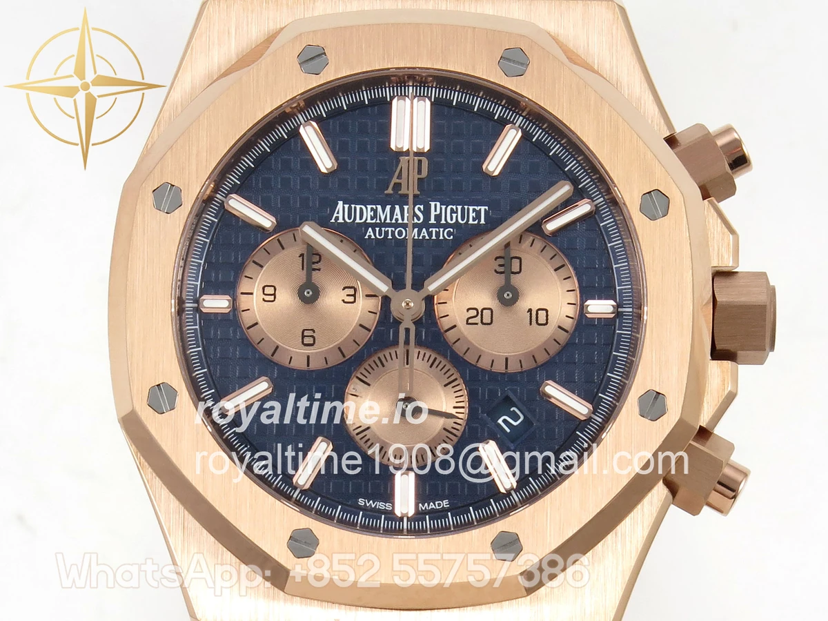 Audemars Piguet Royal Oak Chrono 26331 RG APSF Blue/RG Dial on RG Bracelet A2385 - Image 2