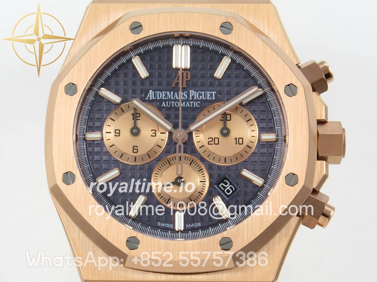 Audemars Piguet Royal Oak Chrono 26331 RG APWF Blue/RG Dial on RG Bracelet A2385 - Image 2