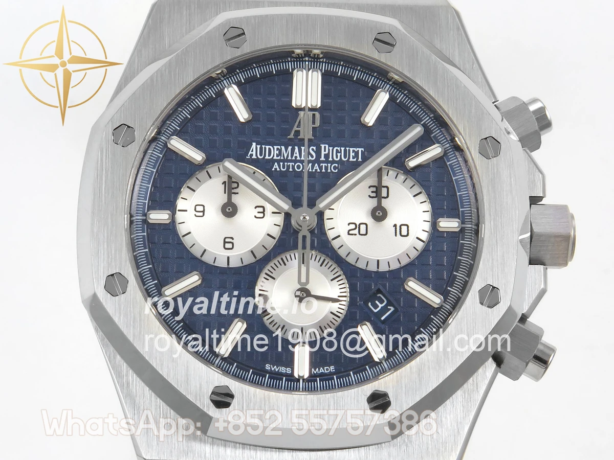 Audemars Piguet Royal Oak Chrono 26331 SS APSF Blue/White Dial on SS Bracelet A2385 - Image 2