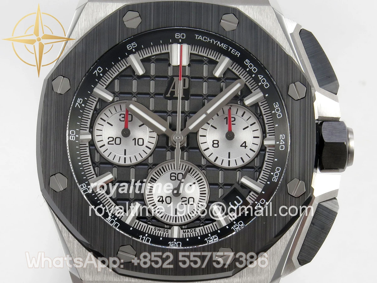 Audemars Piguet Royal Oak Offshore 43mm 26420 Ceramic Bezel SS DDF Black Dial On Black Rubber Strap DD4401 - Image 2