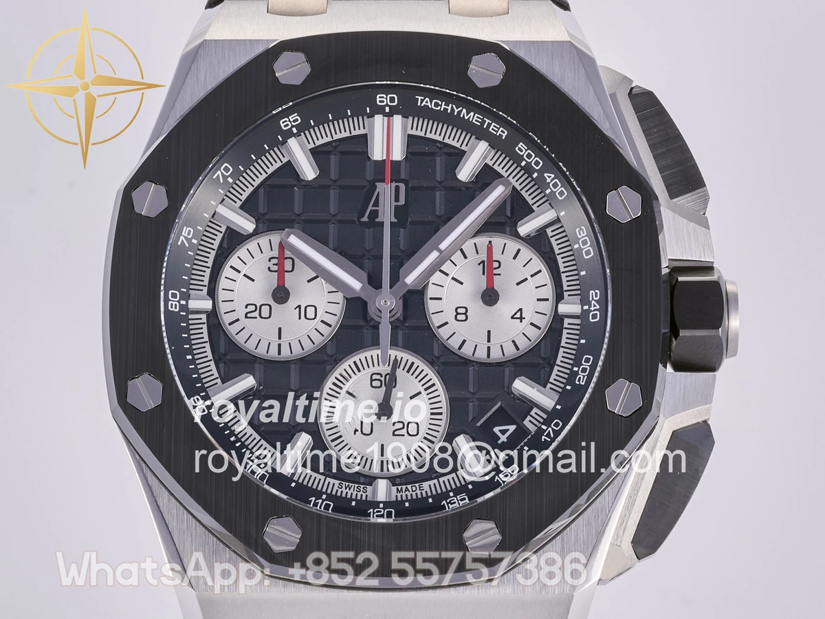 Audemars Piguet Royal Oak Offshore 43mm 26420so SS DDF Black/White Dial on Black Rubber Strap DD4401 - Image 2