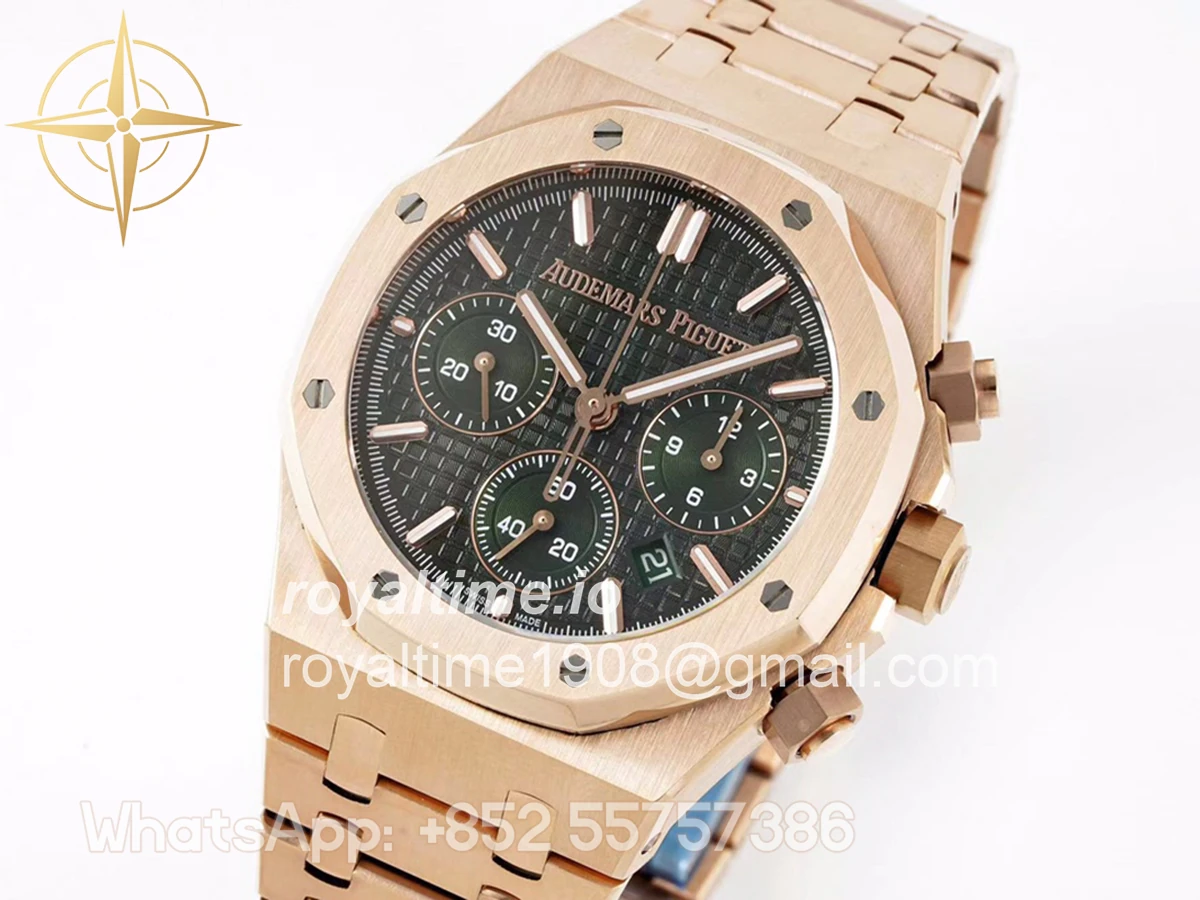Audemars Piguet Royal Oak Self-Winding Chronograph Green Dial in Rose Gold - Image 3