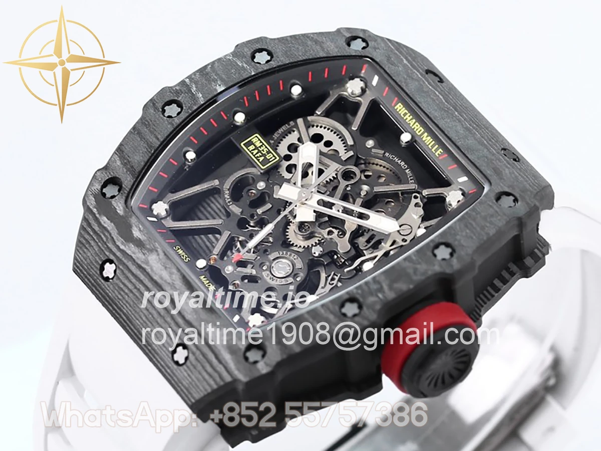 Richard Mille RM 035-01 Rafael Nadal NTPT Carbon White Rubber Strap - Image 3