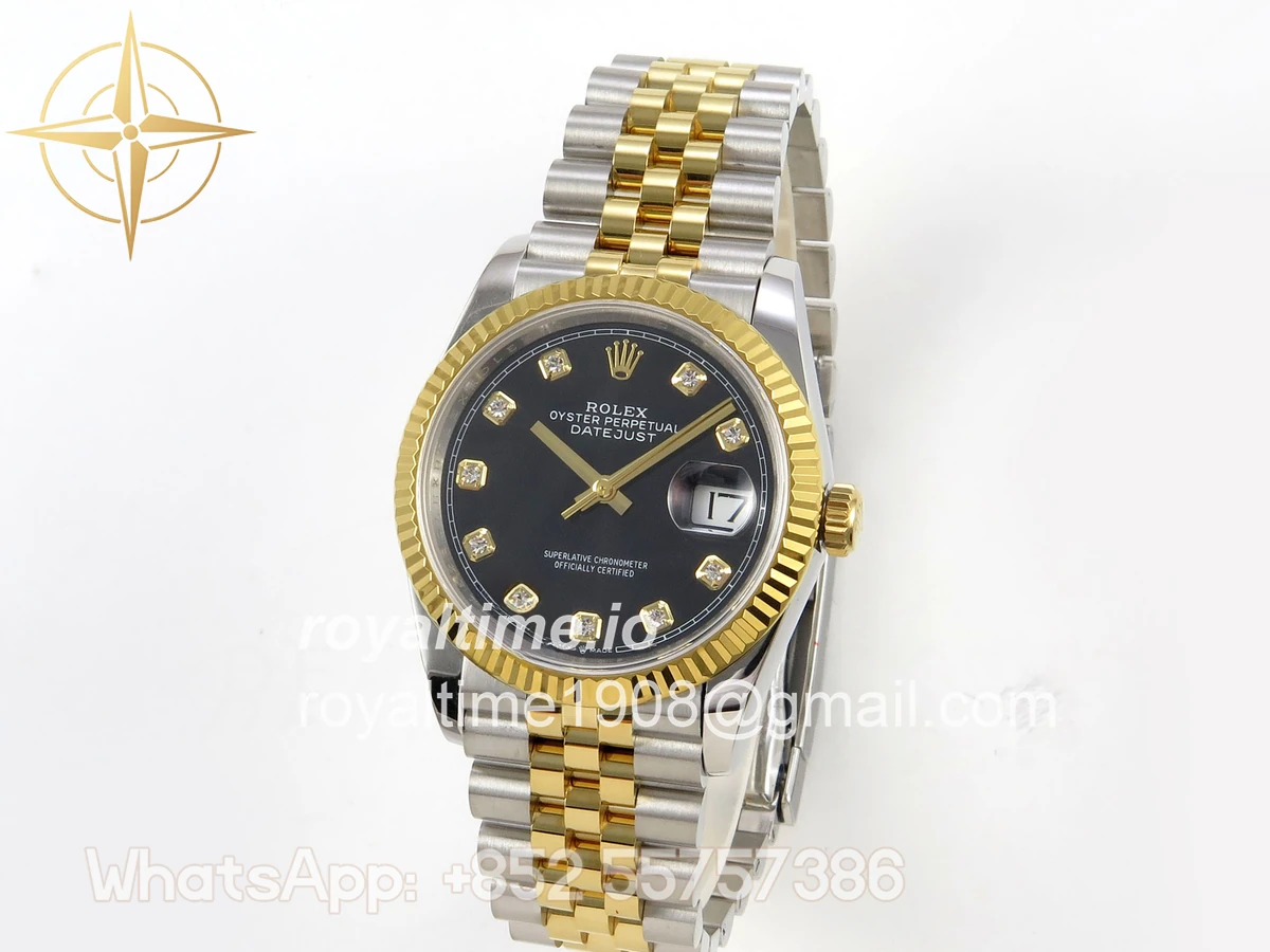 Rolex DateJust 36 126233 QF Black DIamonds Dial on Jubilee Bracelet QF3235 - Image 3
