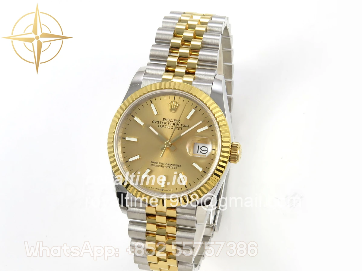 Rolex DateJust 36 126233 QF YG Stick Dial on Jubilee Bracelet QF3235 - Image 3