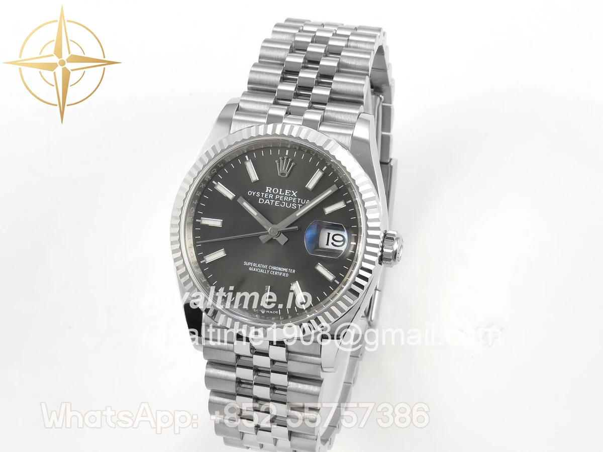 Rolex DateJust 36 126234 Clean Plus 904L Steel Gray Stick Dial on Jubilee Bracelet DD3235 - Image 3