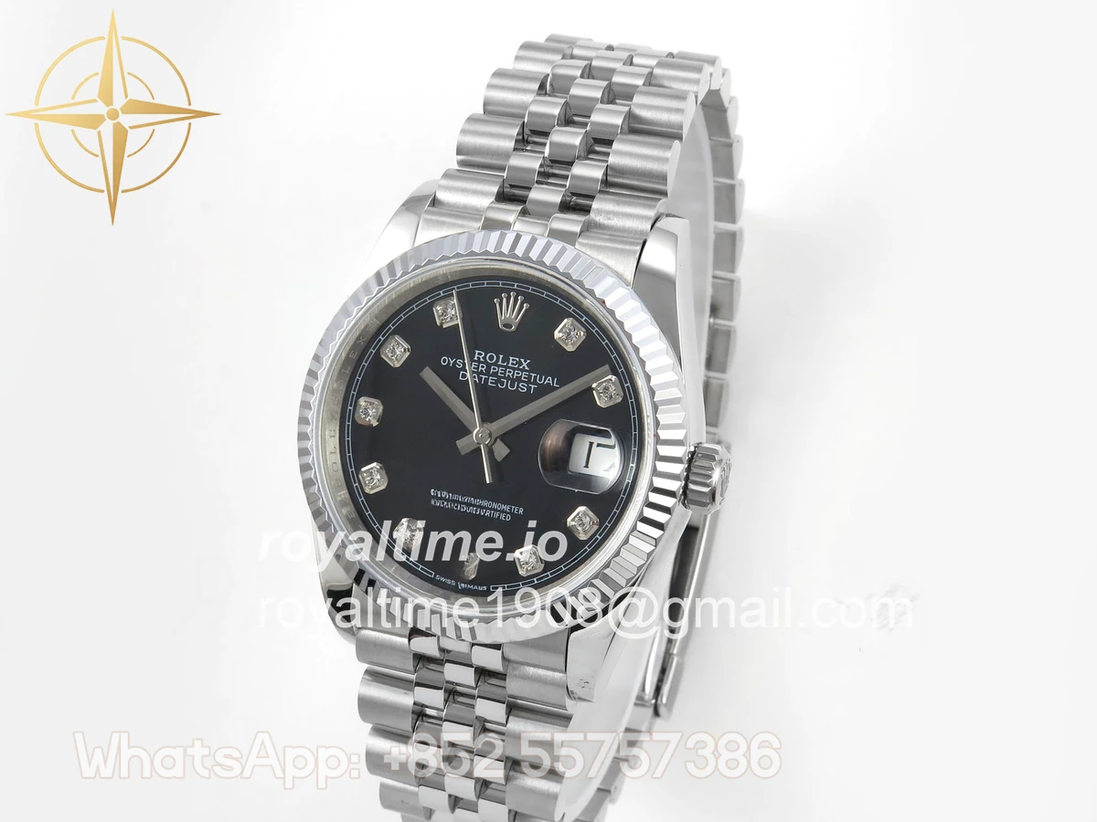 Rolex DateJust 36 126234 QF Black Diamonds Dial on Jubilee Bracelet QF3235 - Image 3