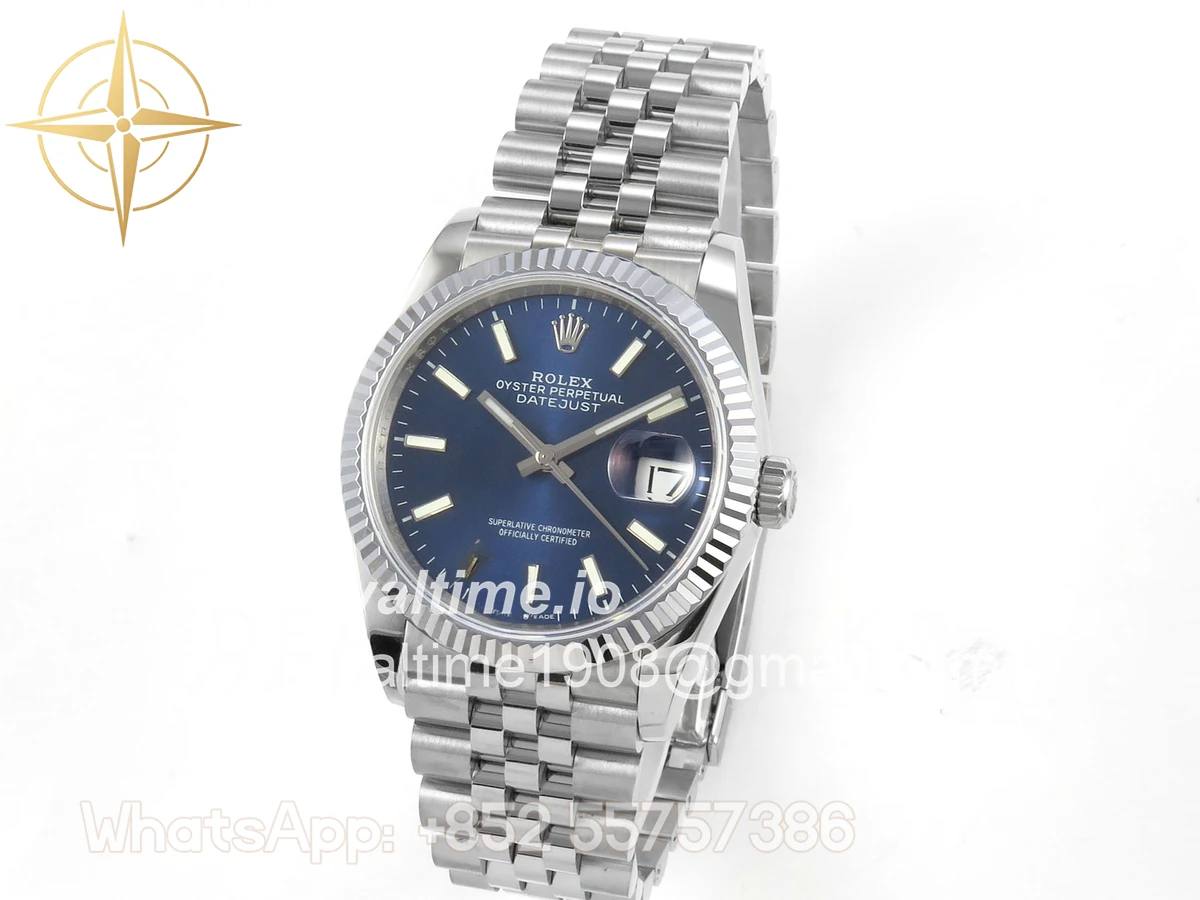 Rolex DateJust 36 126234 QF Blue Stick Dial on Jubilee Bracelet QF3235 - Image 3