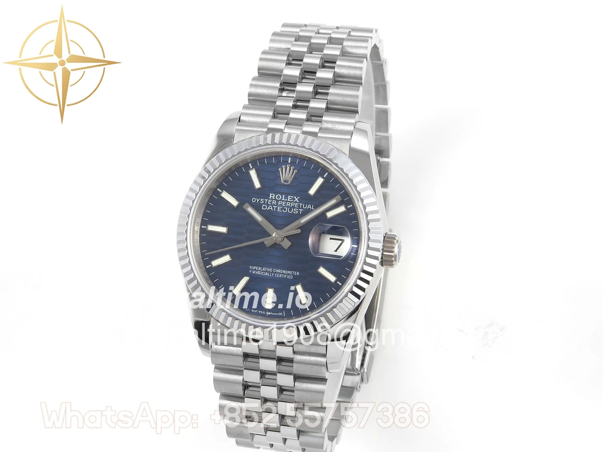 Rolex DateJust 36 126234 QF Blue Textured Stick Dial on Jubilee Bracelet QF3235 - Image 3