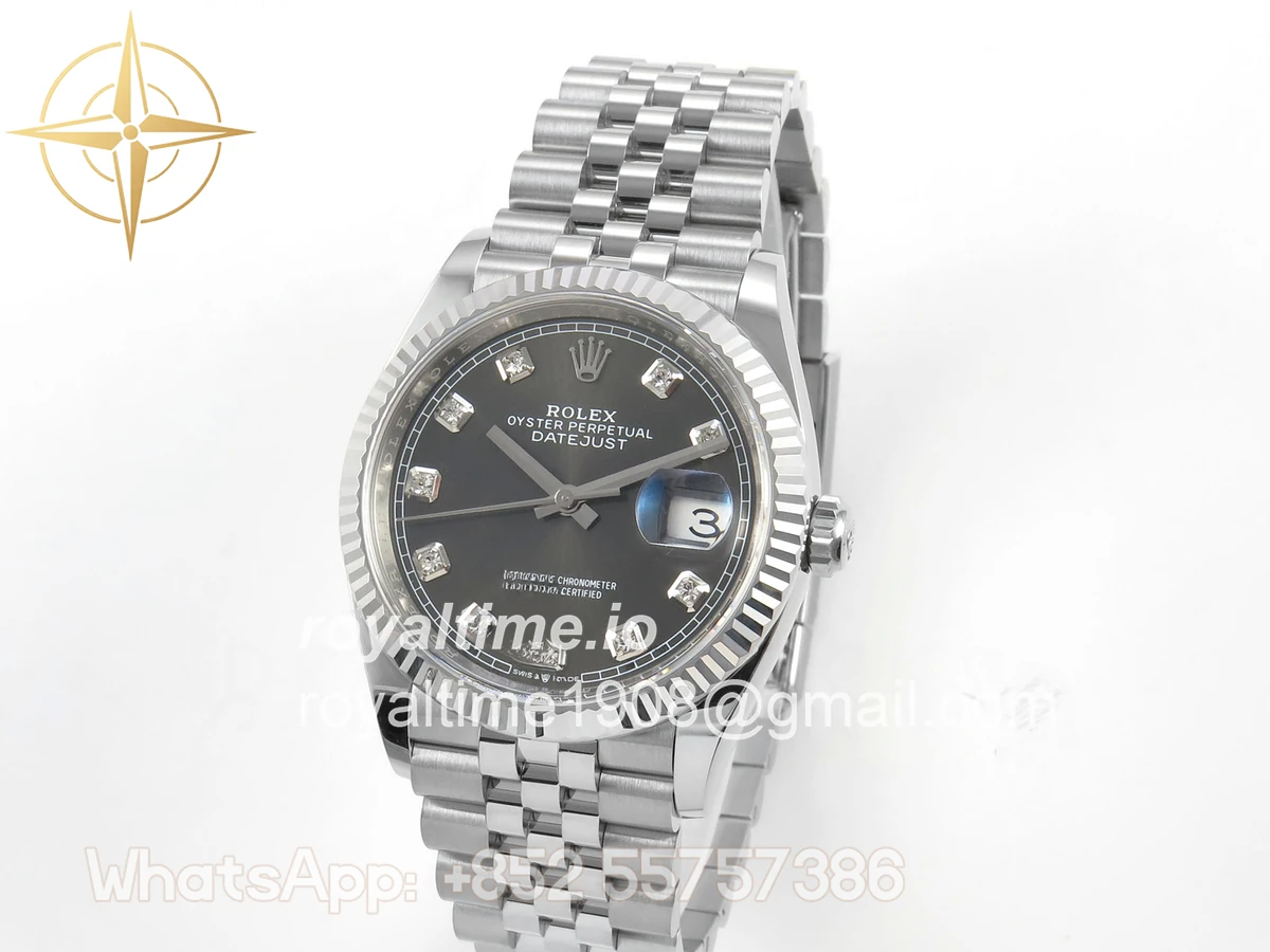 Rolex DateJust 36 126334 904L SS Clean Plus Gray Diamonds Dial on Jubilee Bracelet DD3235 - Image 3