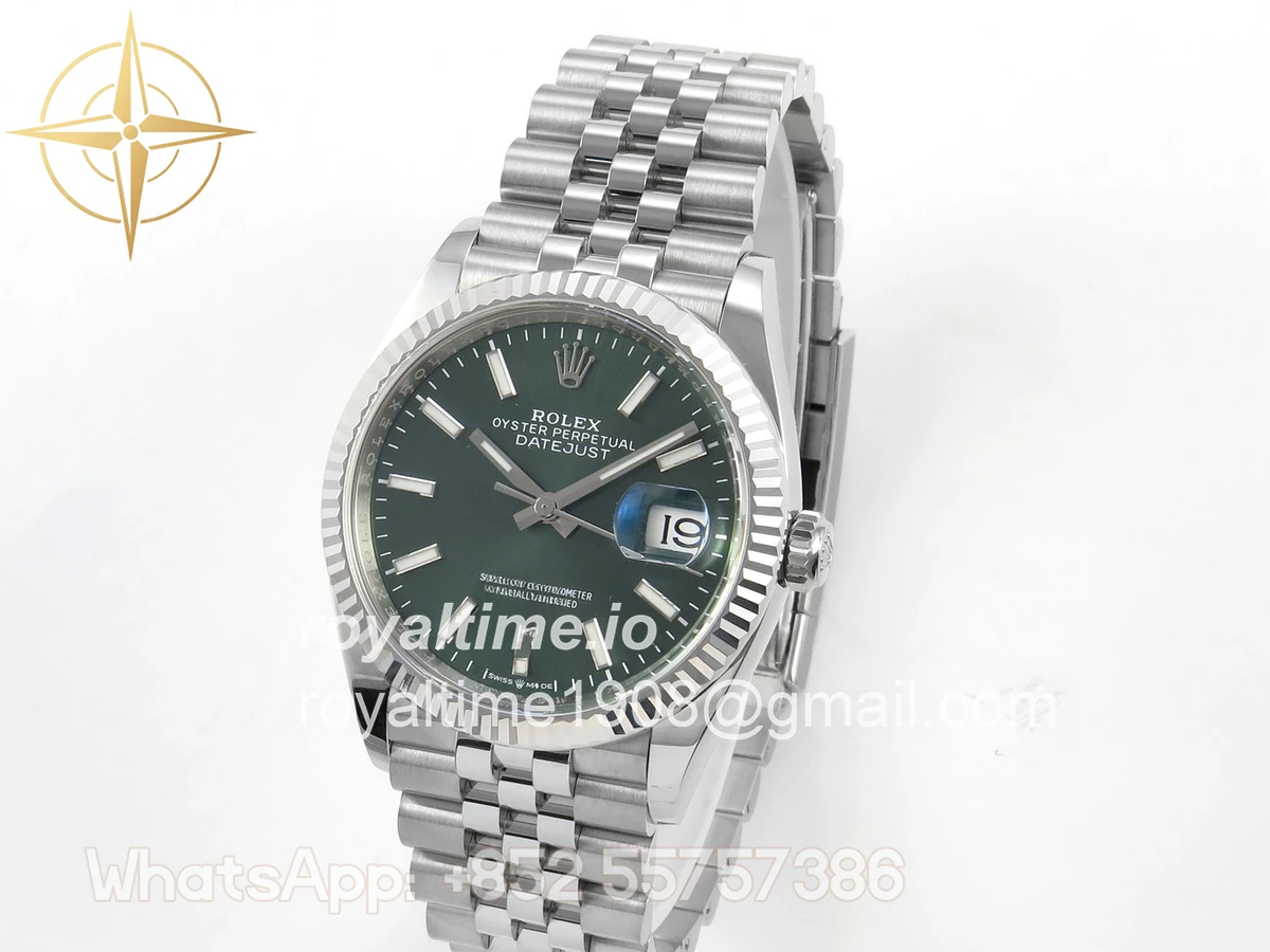 Rolex DateJust 36 126334 904L SS Clean Plus Green Dial on Jubilee Bracelet DD3235 - Image 3