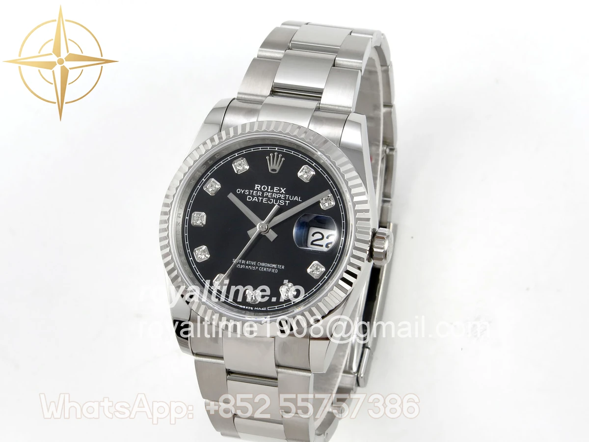 Rolex DateJust 36 SS 126234 ARF Black Diamonds Dial on Oyster Bracelet DD3235 - Image 3