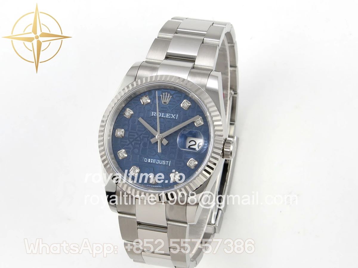 Rolex DateJust 36 SS 126234 ARF Blue Computer Diamonds Dial on Oyster Bracelet DD3235 - Image 3