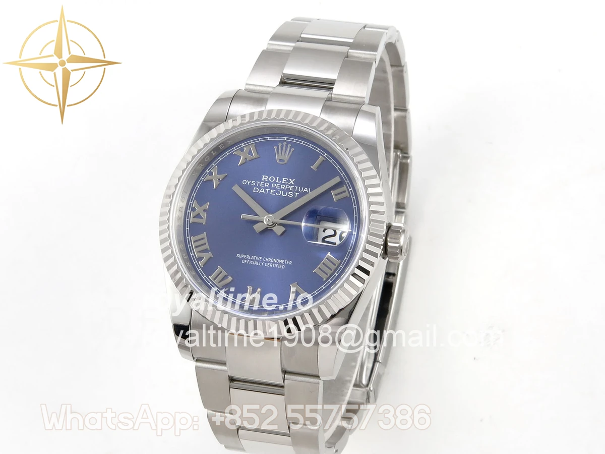 Rolex DateJust 36 SS 126234 ARF Blue Diamond Roman Dial on Oyster Bracelet DD3235 - Image 3