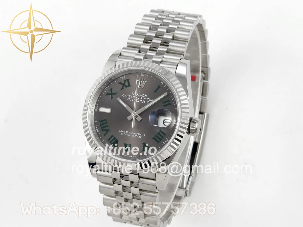 Rolex DateJust 36 SS 126234 ARF Gray Dial Green Roman on Jubilee Bracelet DD3235 - Image 3