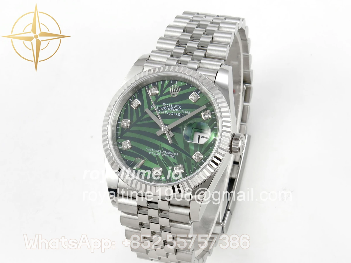 Rolex DateJust 36 SS 126234 ARF Green Leaves Diamonds Dial on Jubilee Bracelet DD3235 - Image 3