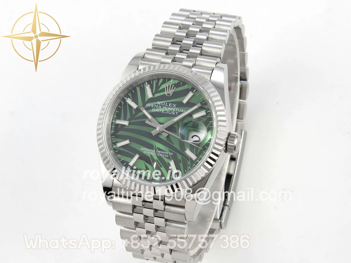 Rolex DateJust 36 SS 126234 ARF Green Leaves Stick Dial on Jubilee Bracelet DD3235 - Image 3