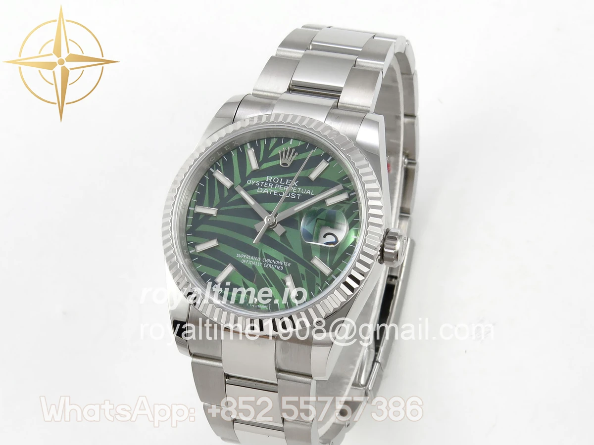 Rolex DateJust 36 SS 126234 ARF Green Leaves Stick Dial on Oyster Bracelet DD3235 - Image 3