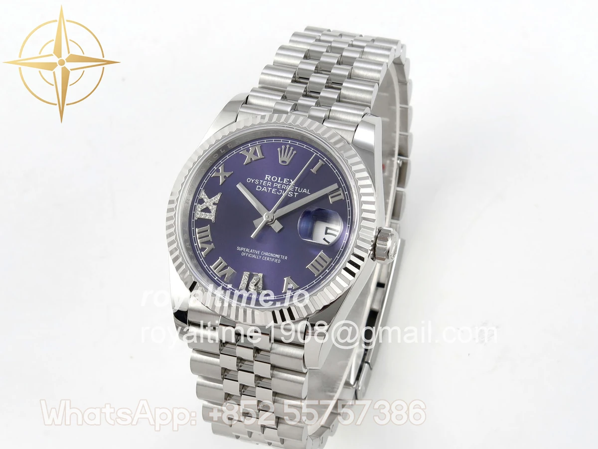 Rolex DateJust 36 SS 126234 ARF Purple Diamond Roman Dial on Jubilee Bracelet DD3235 - Image 3