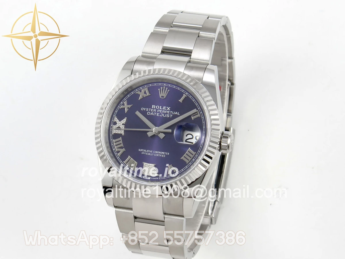 Rolex DateJust 36 SS 126234 ARF Purple Diamond Roman Dial on Oyster Bracelet DD3235 - Image 3