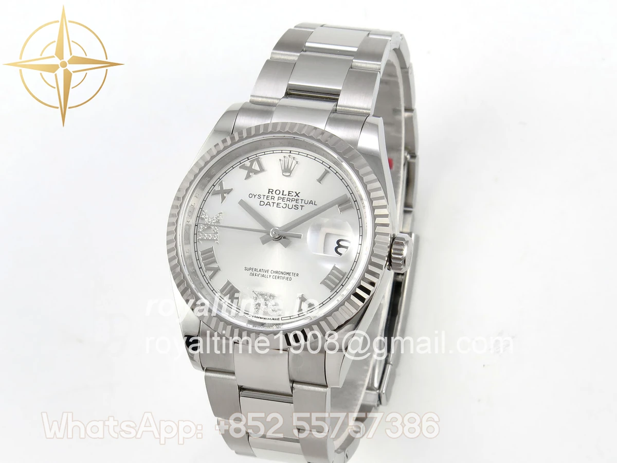 Rolex DateJust 36 SS 126234 ARF Silver Diamond Roman Dial on Oyster Bracelet DD3235 - Image 3