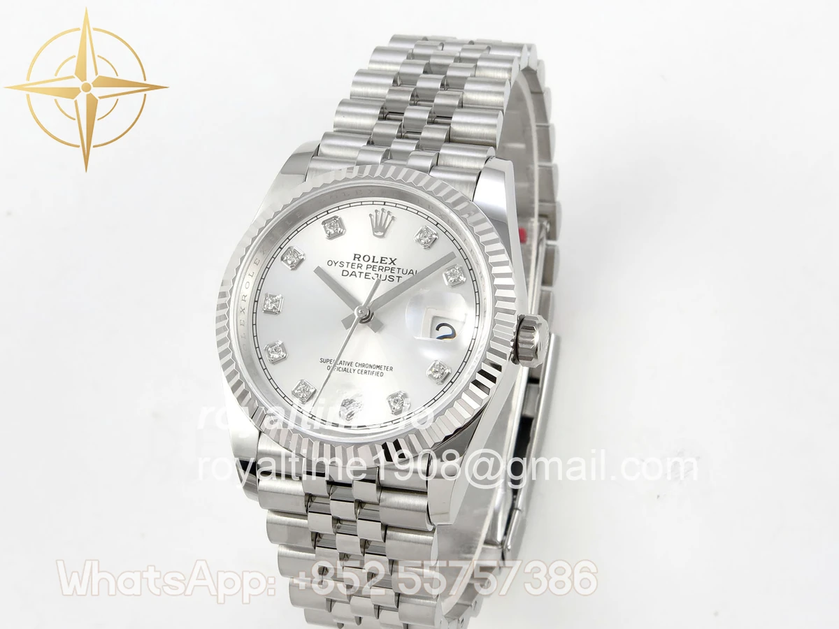 Rolex DateJust 36 SS 126234 ARF Silver Diamonds Dial on Jubilee Bracelet DD3235 - Image 3