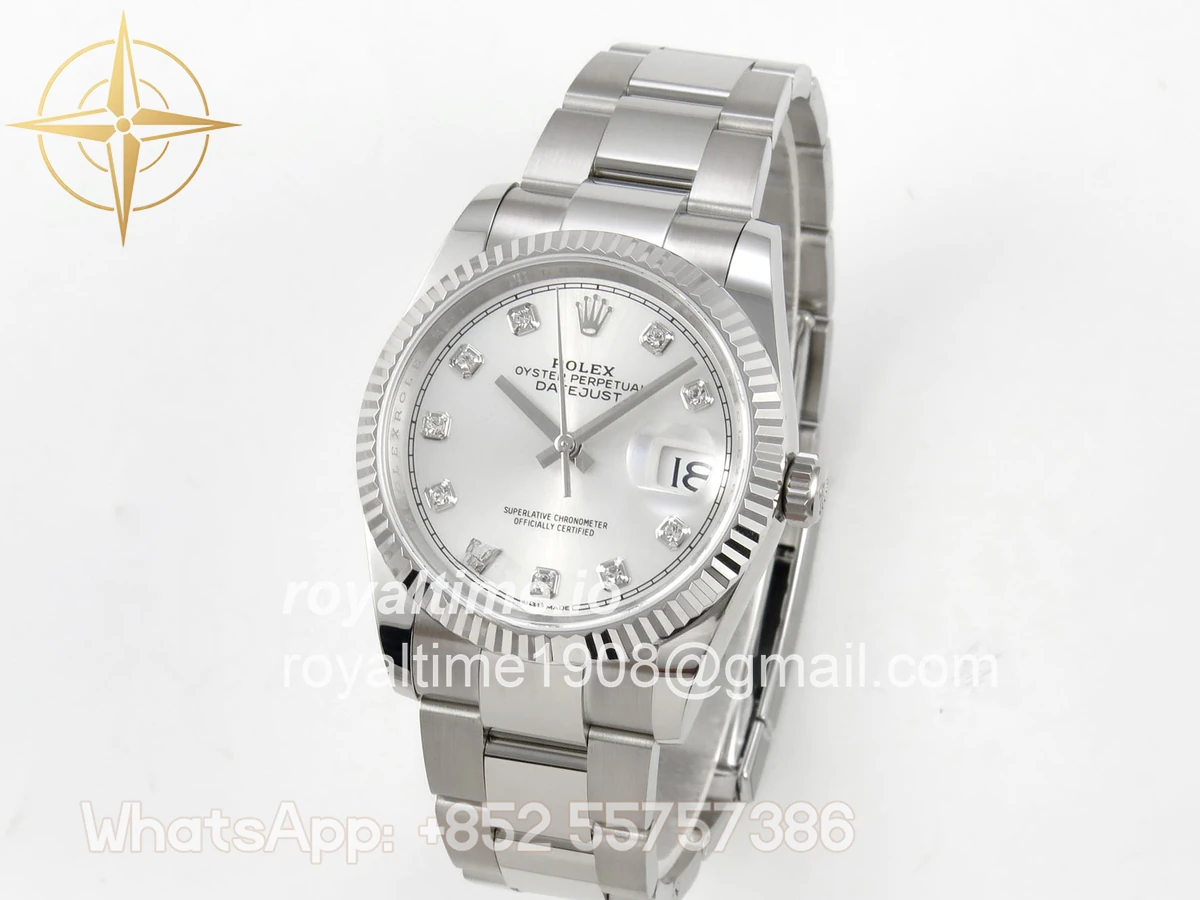 Rolex DateJust 36 SS 126234 ARF Silver Diamonds Dial on Oyster Bracelet DD3235 - Image 3