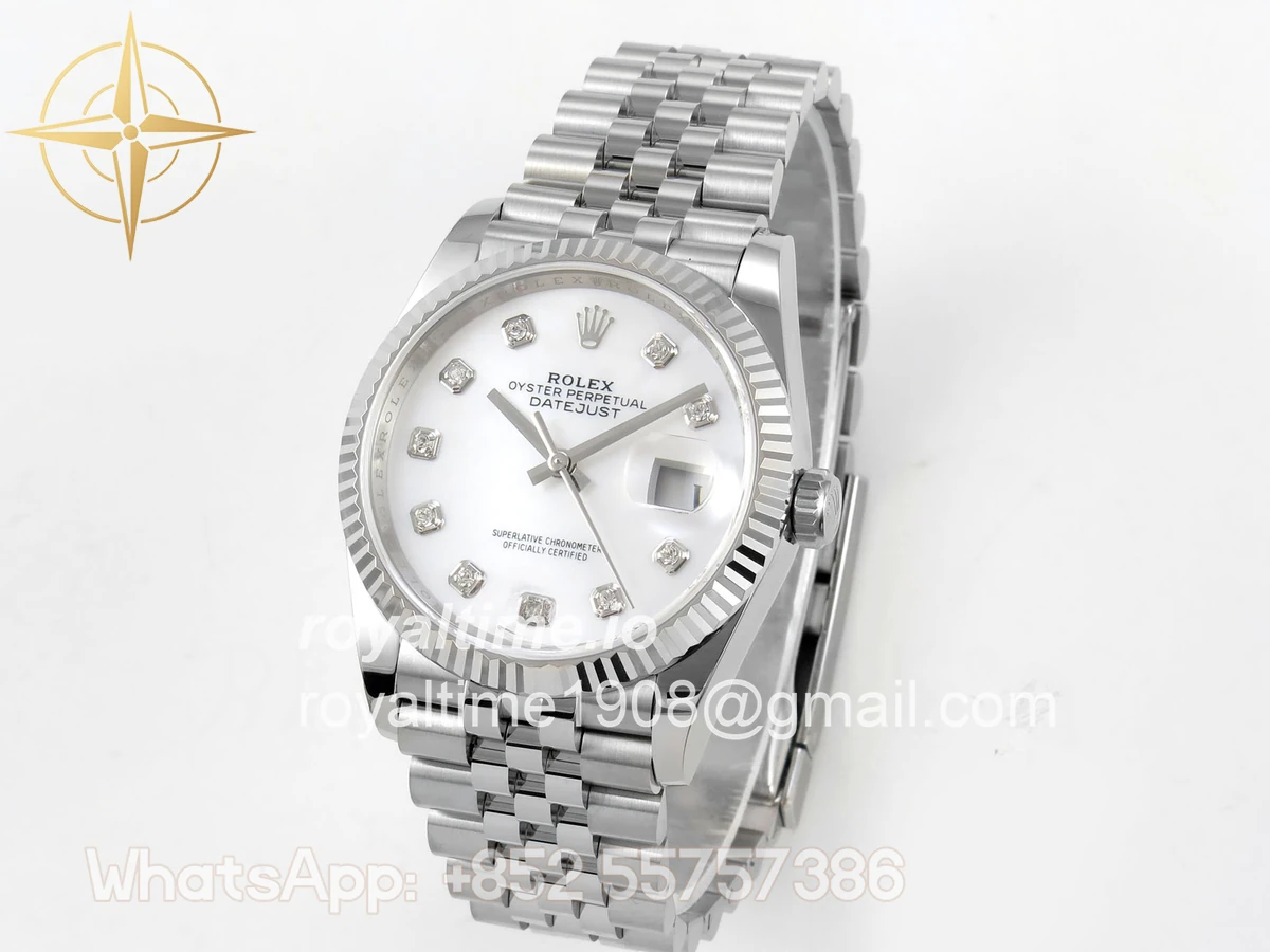 Rolex DateJust 36 SS 126234 ARF White MOP Diamonds Dial on Jubilee Bracelet DD3235 - Image 3