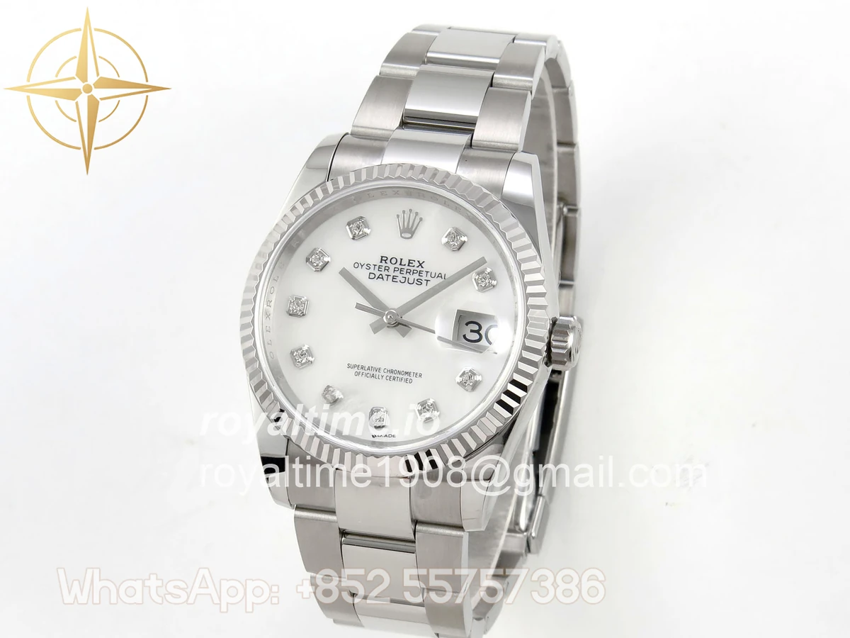 Rolex DateJust 36 SS 126234 ARF White MOP Diamonds Dial on Oyster Bracelet DD3235 - Image 3